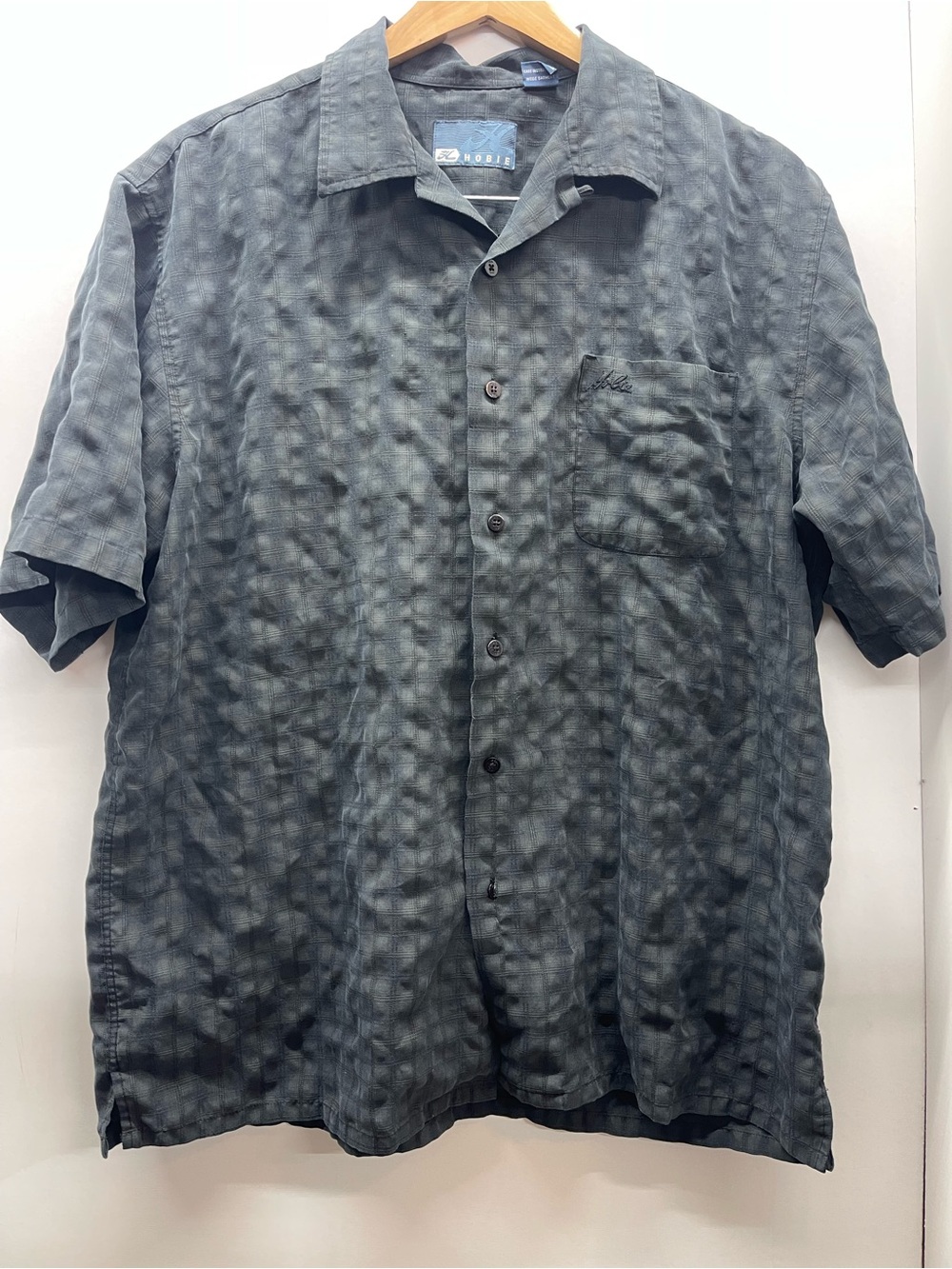Hobie Men's‎ Short Sleeve Button-Down Shirt - Charcoal Gray